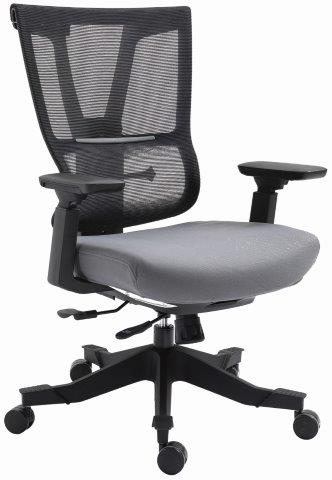EM5325-BLK NEW MOOV Series with Black Frame and with Back Angle Movement with 4D Arms Lumbar Support with Mesh Back and Black Fabric Molded Seat